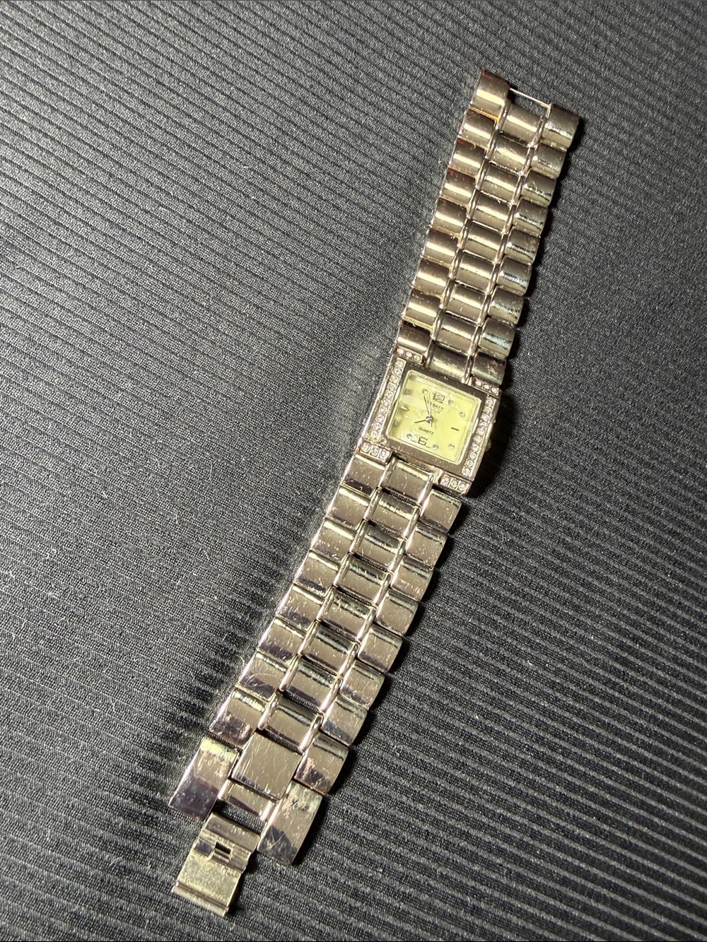 Silver-Tone Women's Square Dial Bracelet Watch
